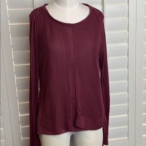 Lucky Brand Maroon Red knit sweater size M